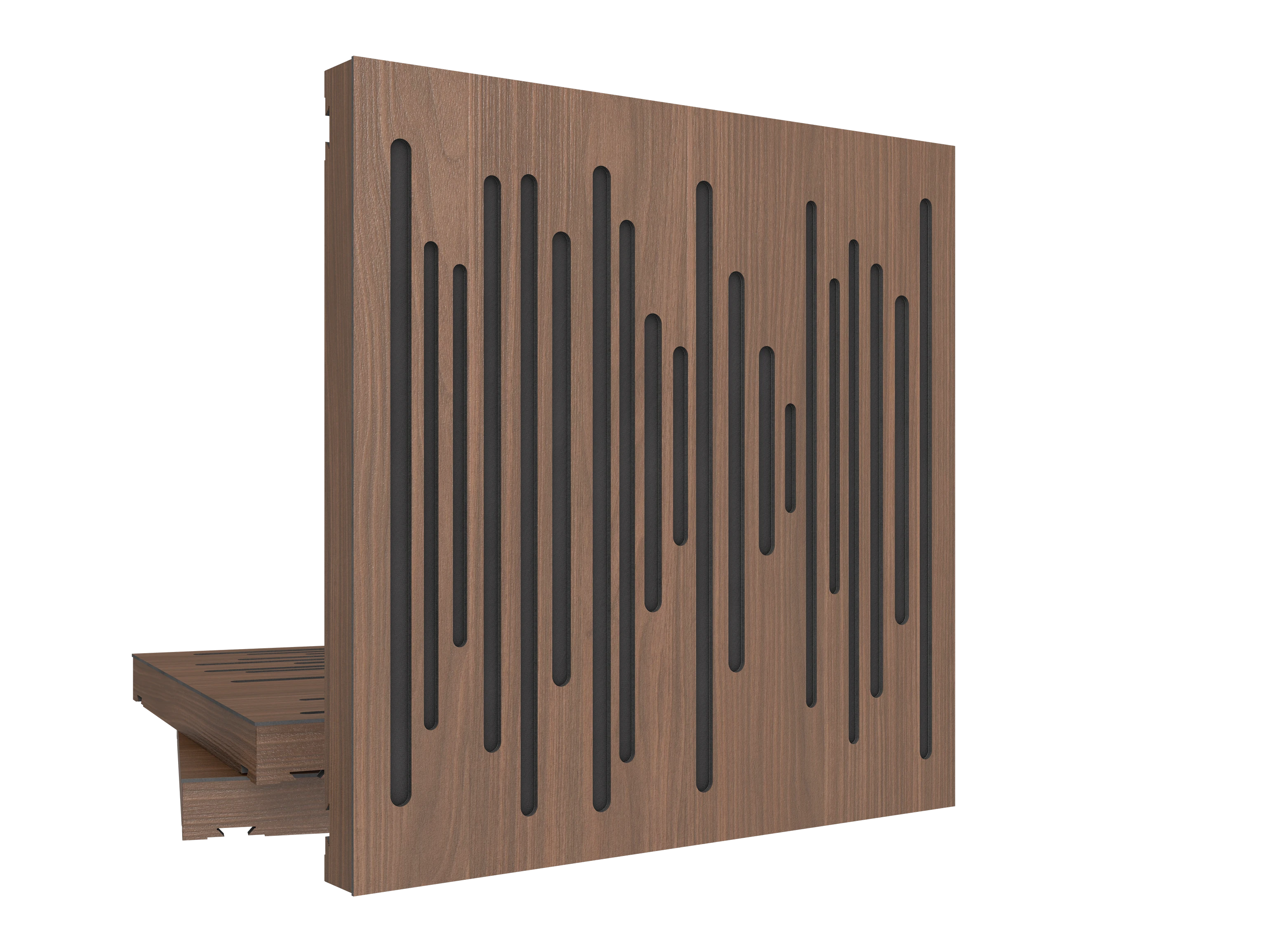 Vicoustic VicPattern Ultra Wavewood H1714 Dark Walnut BOX3 Acoustic Absorption and Diffusion Panel