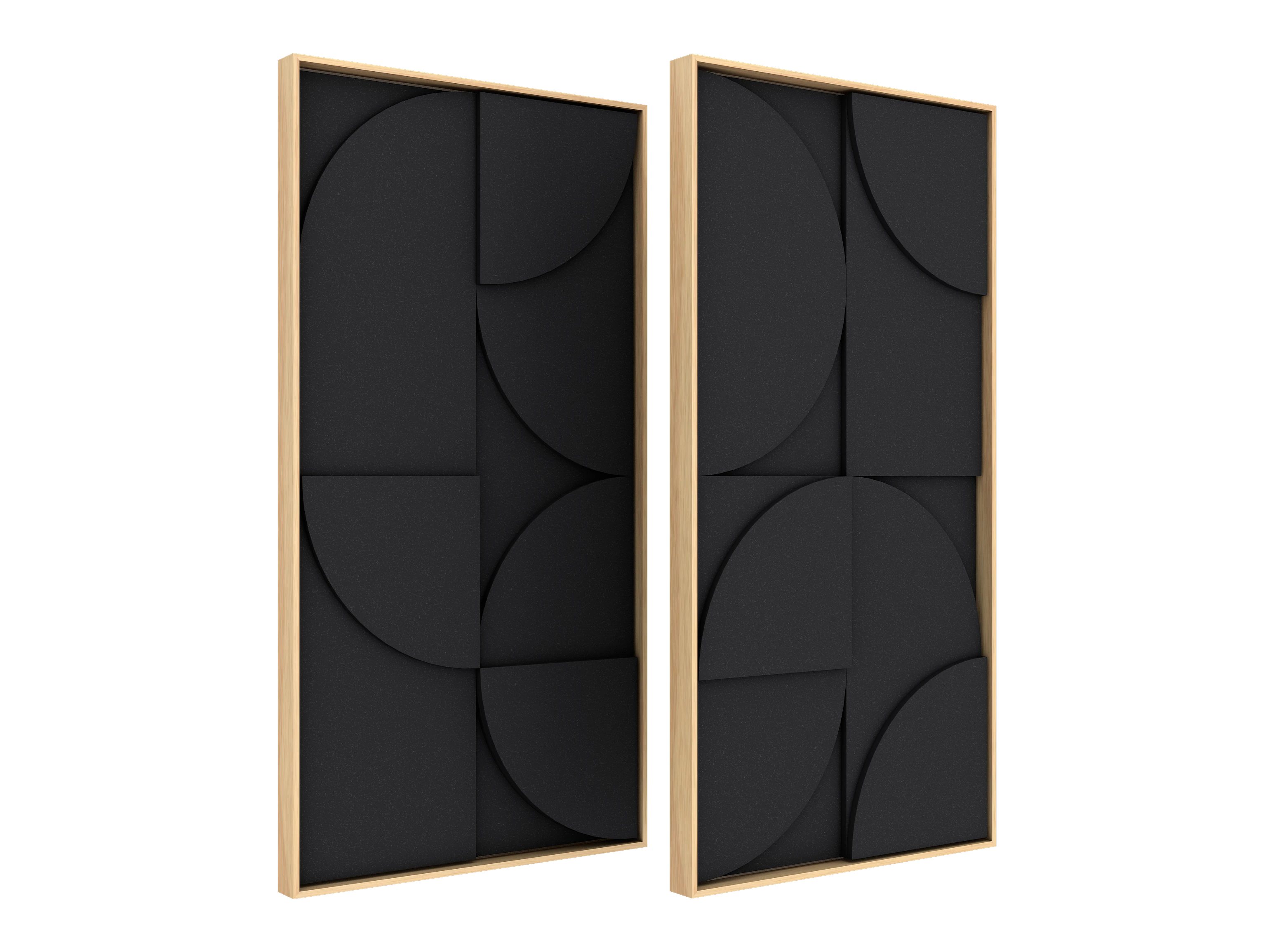 Vicoustic VicShape 3D Duo Decorative Acoustic Panel Black PET with Oak frame
