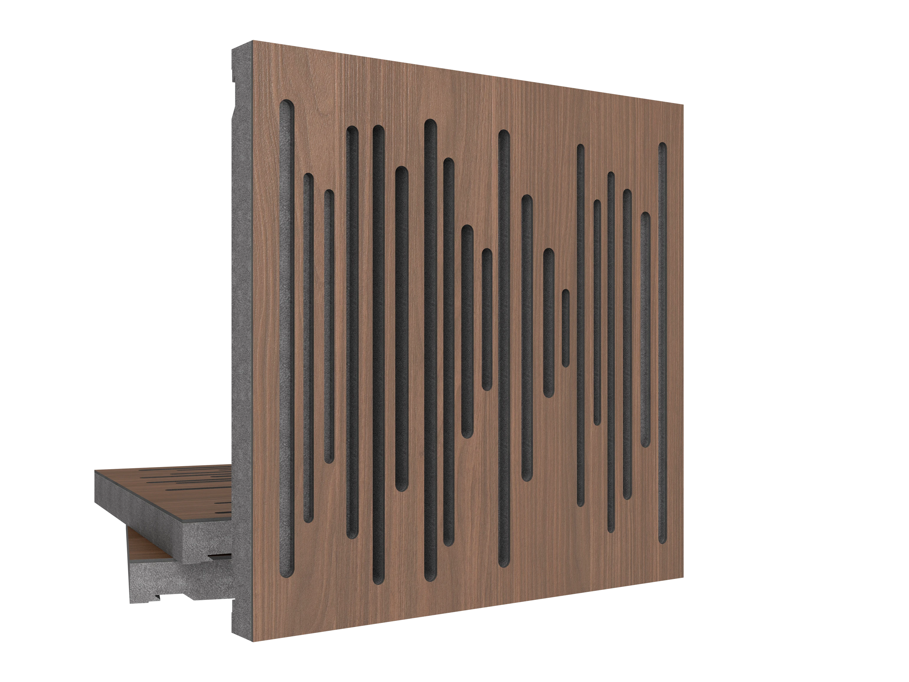 Vicoustic Wavewood Diffuser Ultra MKII GY EPS H1714 Dark Walnut SET Acoustic Diffusion Panel