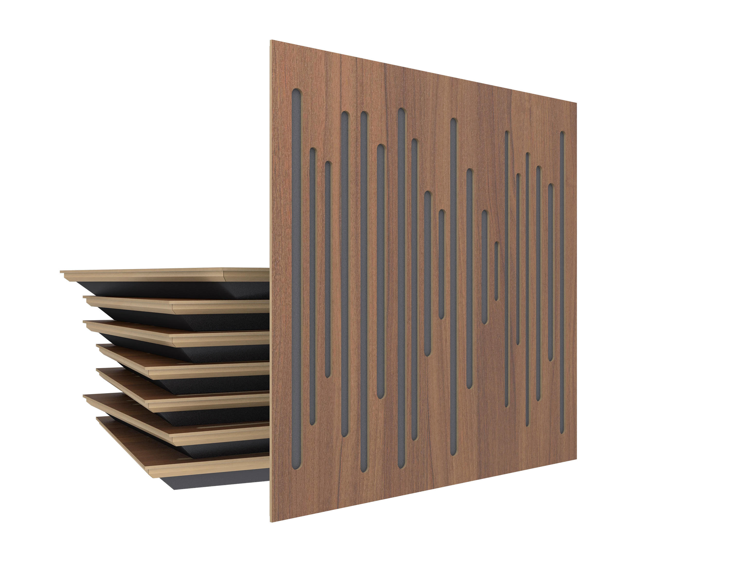 Vicoustic Wavewood Ultra Lite SET H3734 Natural Walnut BOX8 Acoustic Absorption Budget Panel