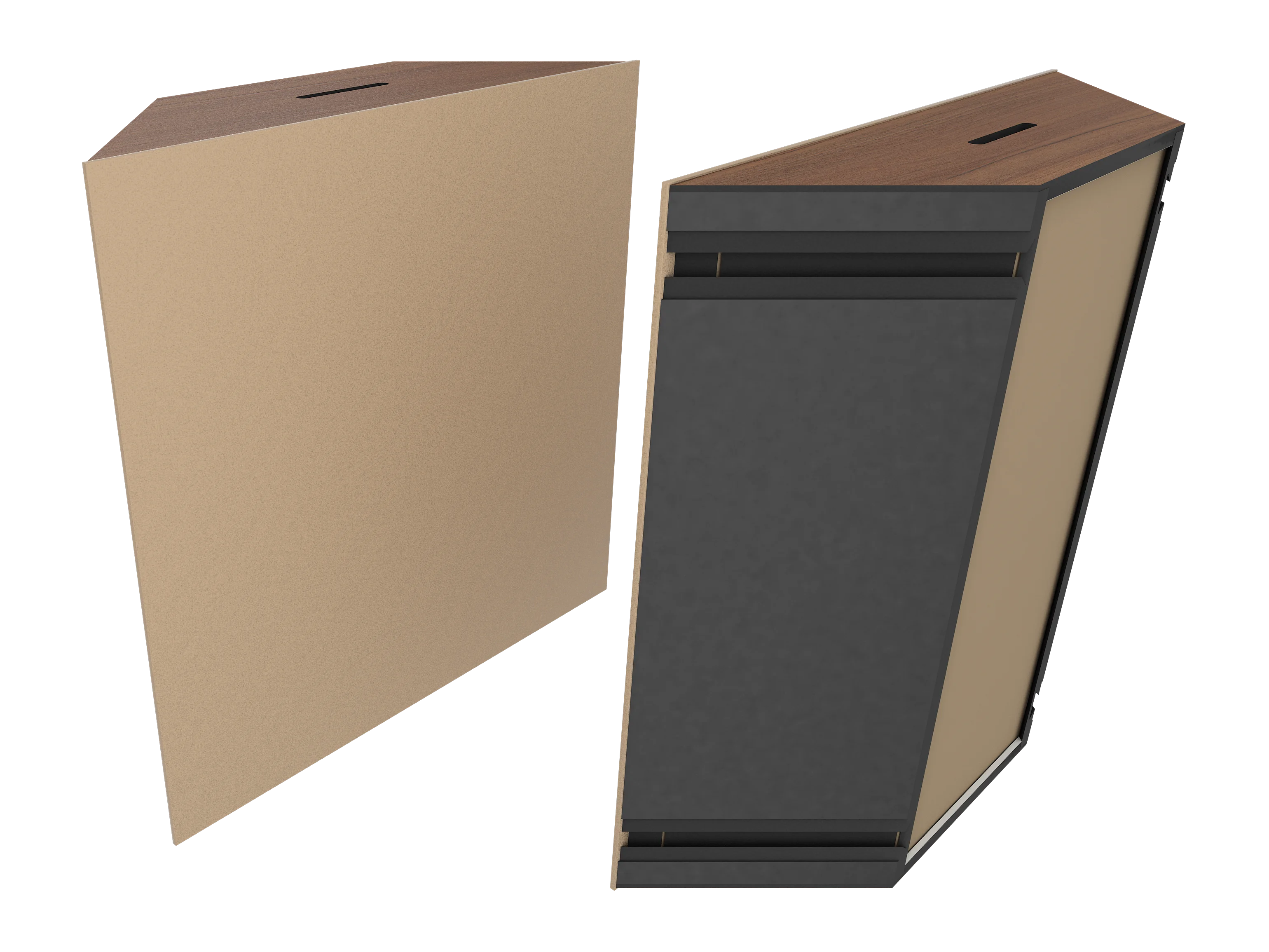 Vicoustic Super Bass Extreme Ultra VMT Bass Trap Acoustic Panel in Beige and Natural Walnut